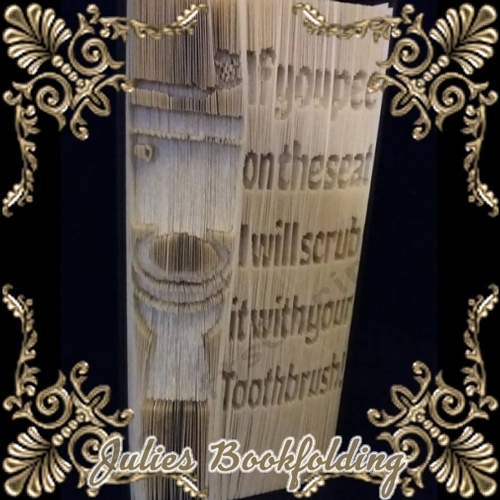 Toilet toothbrush book folding pattern