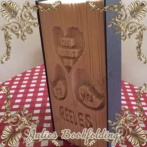 Mr and Mrs love birds name and date book folding pattern