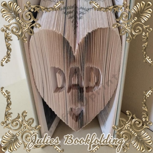 Dad heart in heart combi book folding pattern
