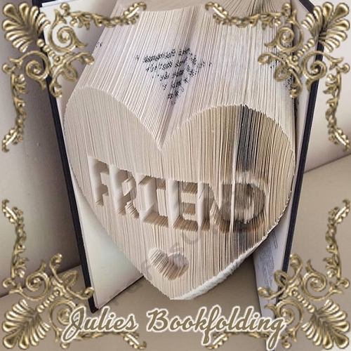 Friend heart in heart combi book folding pattern