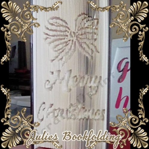 Merry Christmas bow book folding pattern