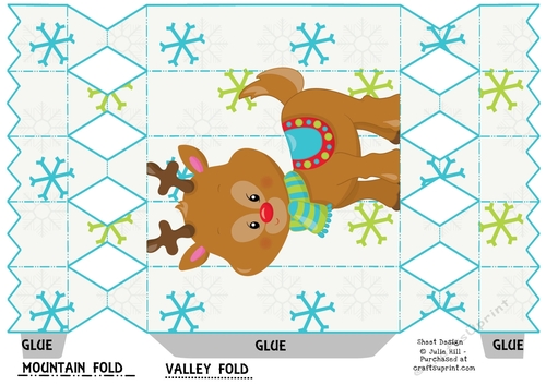 Blue and green reindeer cracker