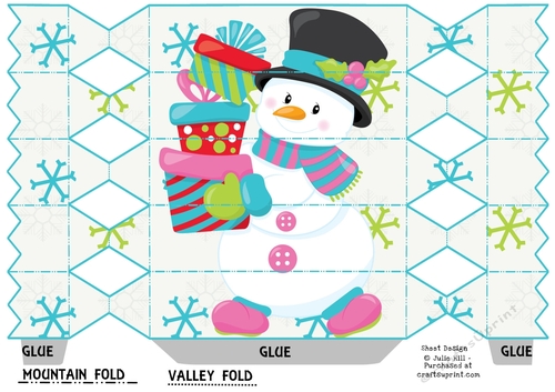 Blue and green snowman cracker