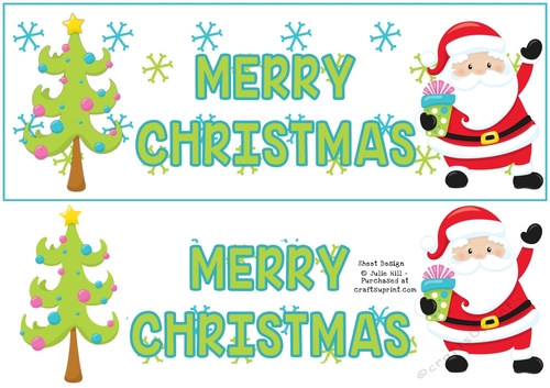 Merry Christmas Santa tree large DL card front