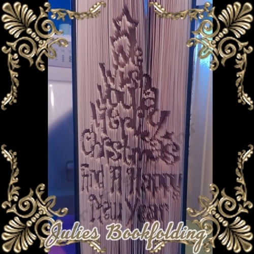 Merry Christmas tree new year book folding pattern