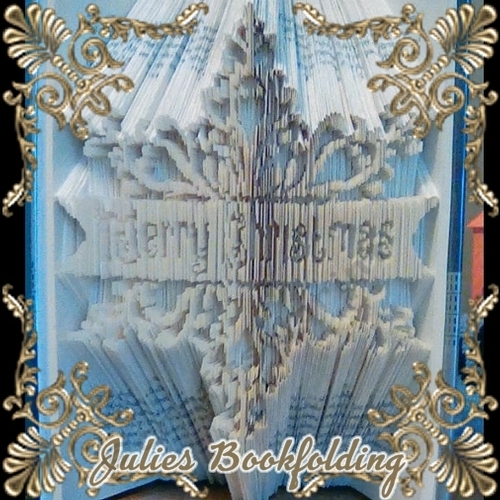 Snowflake merry christmas combi book folding pattern