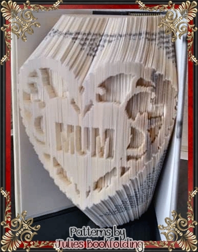 F11 - Mum Ornate heart book folding pattern