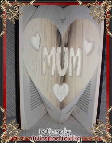 F15 - Mum in hearts book folding pattern