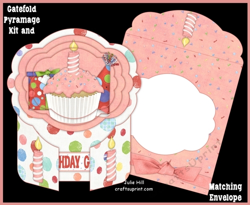 Gate fold Pyramage Card kit birthday girl