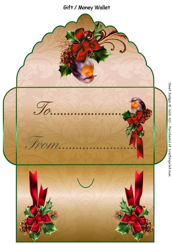 Christmas robin Christmas money wallet