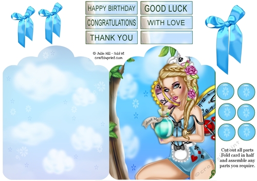 Alice in wonderland scallop top quick card