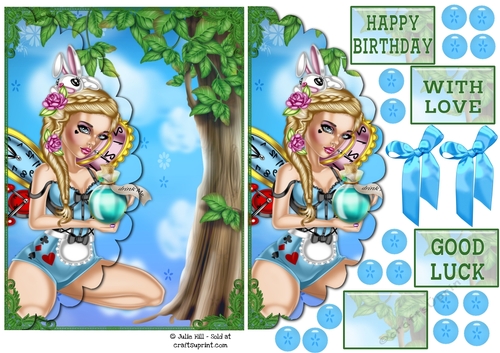 Alice in wonderland envelope card