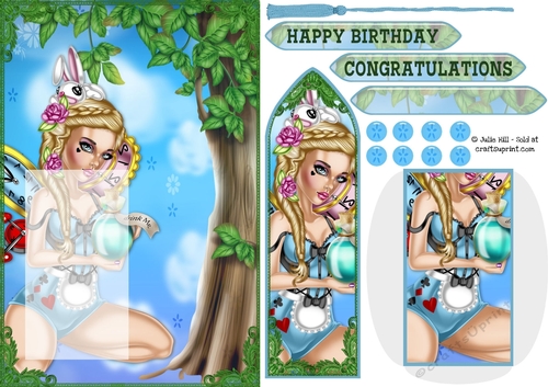 Alice in wonderland bookmark card