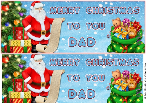 Santas list dad large DL card