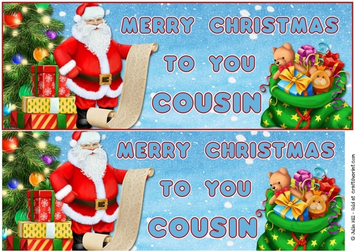 Santas list Cousin large DL card