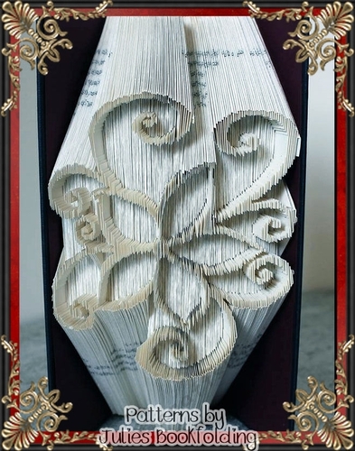 Flower swirls book folding pattern