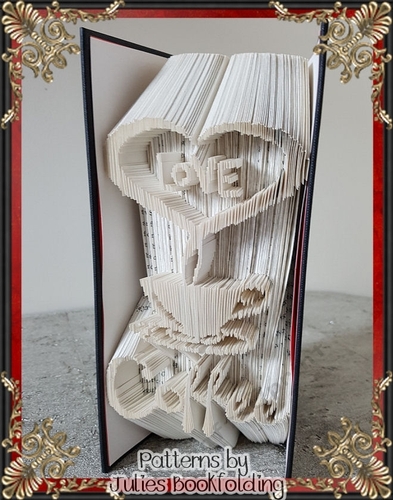 Love heart coffee cup book folding pattern