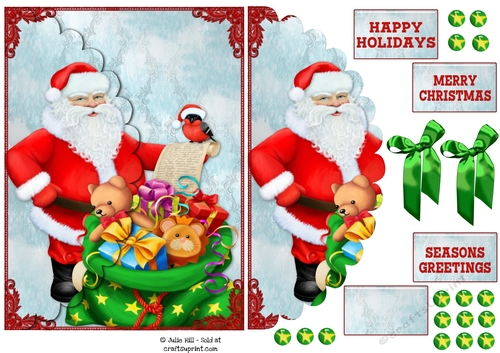 Santas list and toys envelope card