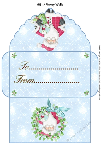 Christmas joyful hearts Santa gift money wallet