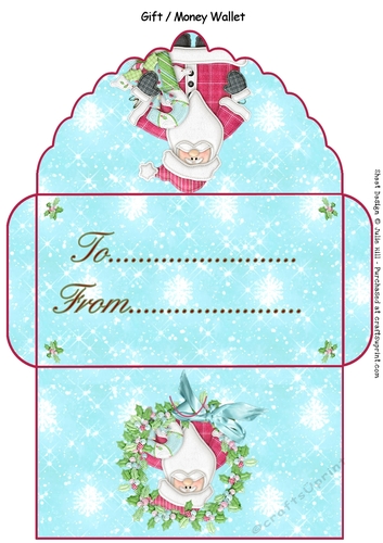 Christmas joyful hearts Santa red gift money wallet