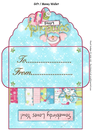 Christmas somebirdy loves you red gift money wallet