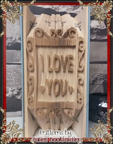 LV11 I love you frame square book folding pattern