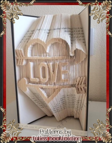 LV12 Love heart arrow book folding pattern