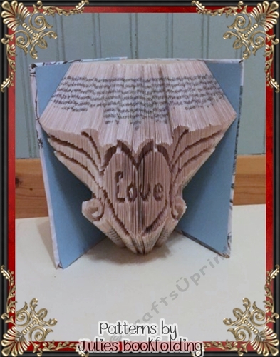 LV15 Love in tribal heart book folding pattern