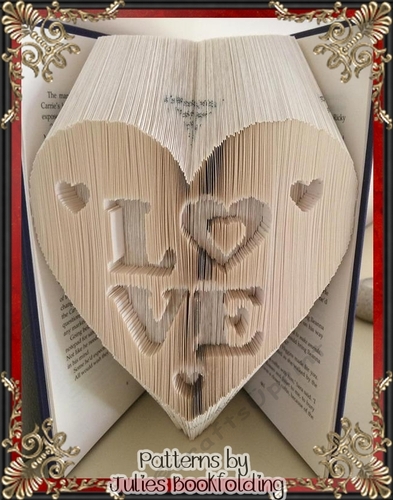 LV19 Love in hearts book folding pattern