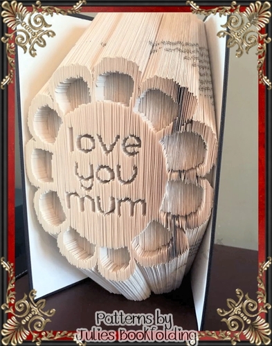 F28 love you mum scallop flower Combi book folding pattern