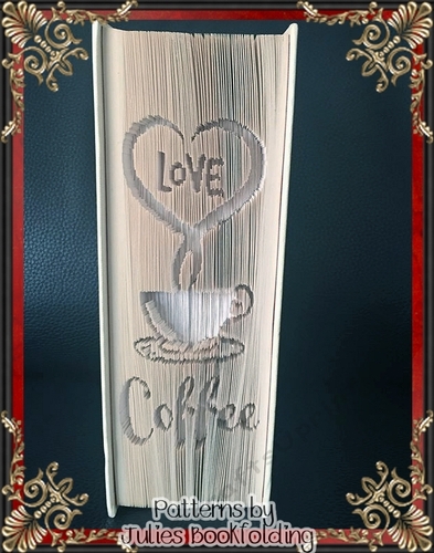 A50 Love heart coffee cup book folding pattern