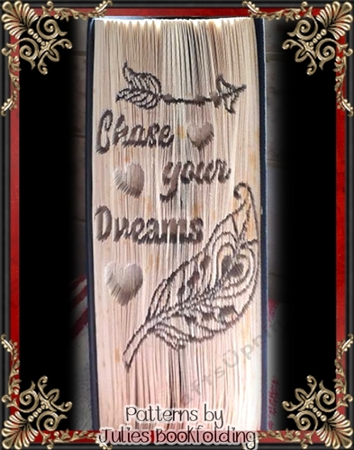 A84 Chase your dreams cut and fold book folding pattern
