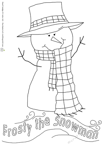 Frosty the snowman cute digi stamp