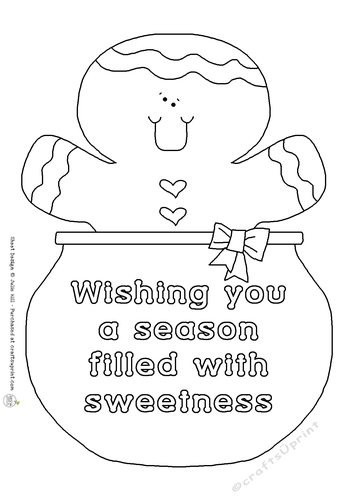 Gingerbread Christmas sweetness digi stamp