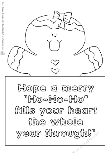Gingerbread in Christmas present digi stamp