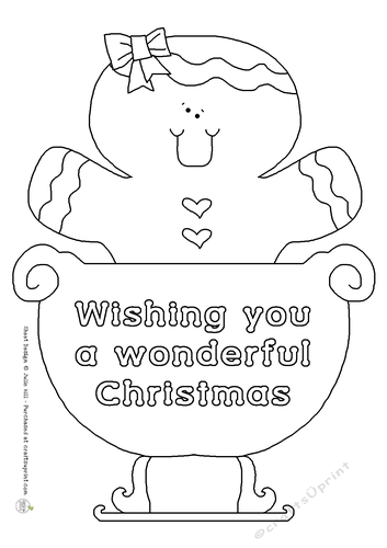 Gingerbread wonderful Christmas digi stamp