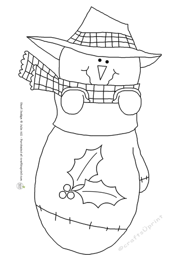 Snowman in Christmas mitten digi stamp