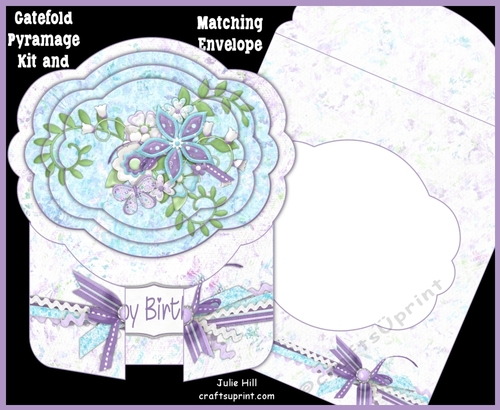 Gate fold Pyramage Card kit butterfly floral