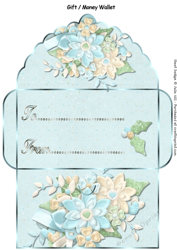winter floral gift card money wallet
