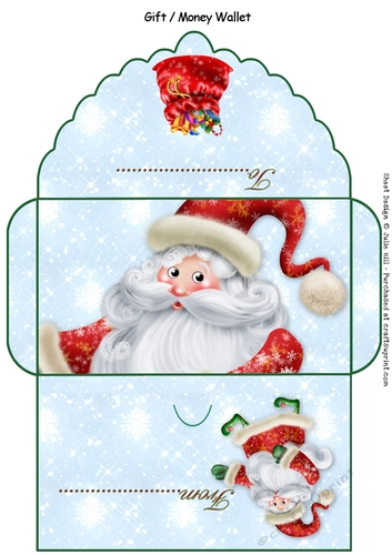 Santas and gift sack gift card money wallet
