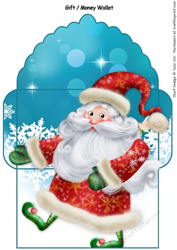 Santa   gift card money wallet