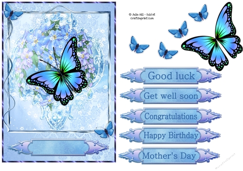 Forget me not butterfly quick card