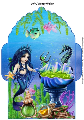 Mermaid queen gift money wallet