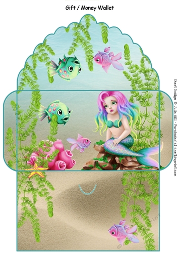 Mermaid ocean gift money wallet