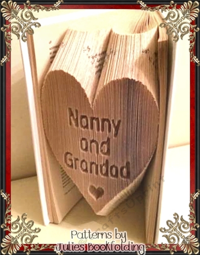 F30 nanny and grandad heart Combi book folding pattern