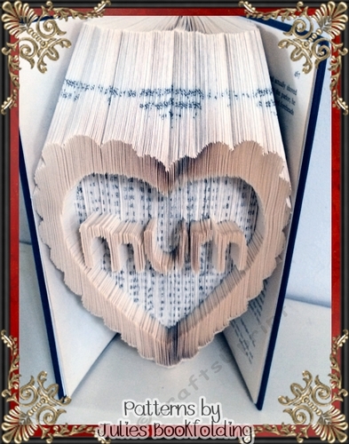 F34 Scalloped heart Mum book folding pattern