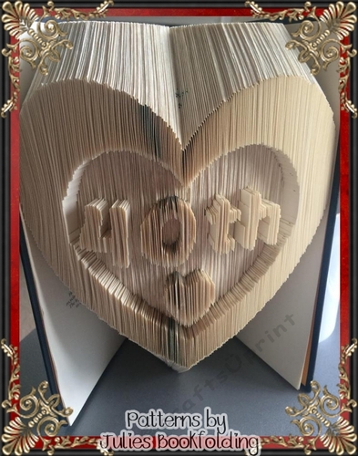 HB30 Birthday heart 2, 40th book folding pattern