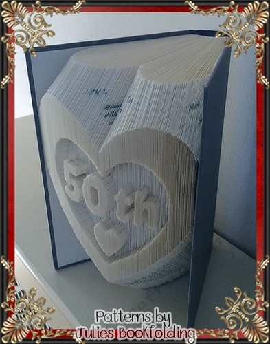 HB30 Birthday heart 2, 50th book folding pattern