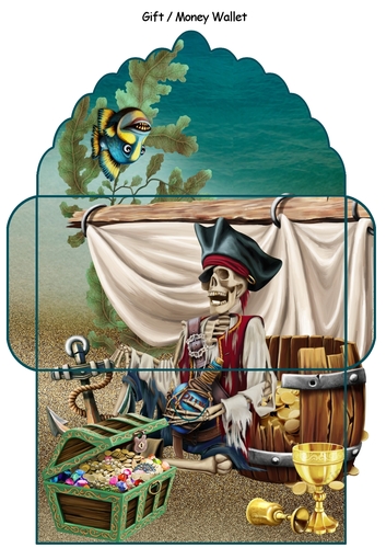 Pirate treasure gift money wallet