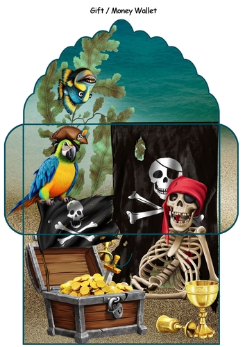 Pirate treasure 2 gift money wallet